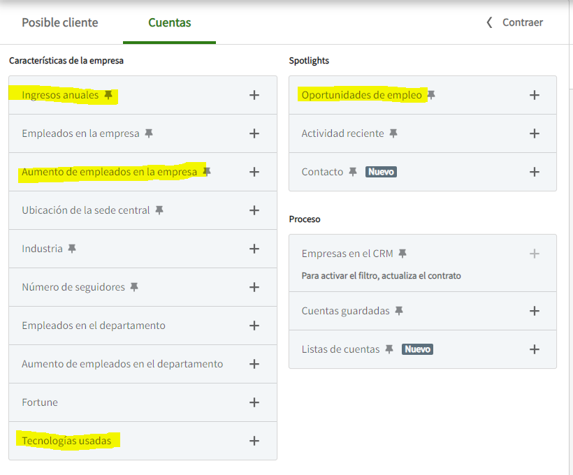 Linkedin Sales Navigator, Busqueda de Cuentas